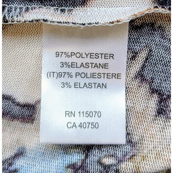 Nina Leonard Duster Cardigan XL Black Cream Bold Floral Print Open Front Pockets - Picture 10 of 11